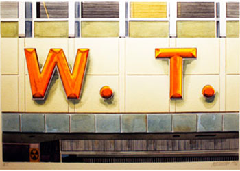 Image: Robert Cottingham, W.T., watercolor, 1982